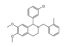 1-(3-chlorophenyl)-6,7-dimethoxy-2-[(2-methylphenyl)methyl]-3,4-dihydro-1H-isoquinoline结构式