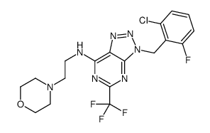 3H-1,2,3-Triazolo[4,5-d]pyrimidin-7-amine,3-[(2-chloro-6-fluorophenyl)methyl]-N-[2-(4-morpholinyl)ethyl]-5-(trifluoromethyl)-(9CI) Structure