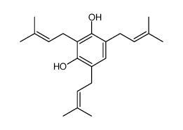 2,4,6-tris(3-methylbut-2-enyl)benzene-1,3-diol结构式