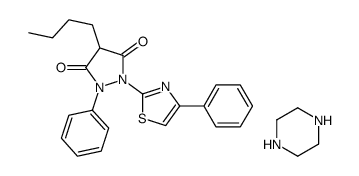 4-butyl-1-phenyl-2-(4-phenyl-1,3-thiazol-2-yl)pyrazolidine-3,5-dione,piperazine Structure