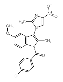 Methanone,(4-chlorophenyl)[5-methoxy-2-methyl-3-(2-methyl-4-nitro-1H-imidazol-1-yl)-1H-indol-1-yl]-结构式