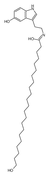 22-hydroxy-N-[2-(5-hydroxy-1H-indol-3-yl)ethyl]docosanamide Structure