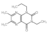 3-ethyl-6,7-dimethyl-1-propyl-pteridine-2,4-dione结构式