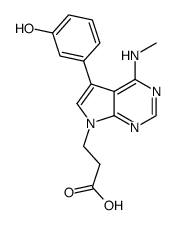 3-(5-(3-hydroxyphenyl)-4-(methylamino)-4aH-pyrrolo[2,3-d]pyrimidin-7(7aH)-yl)propanoic acid Structure