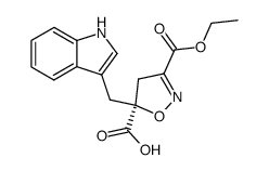 ethyl (3S)-5-(3-indolylmethyl)-5-carboxy-4,5-dihydroisoxazole-3-carboxylate结构式