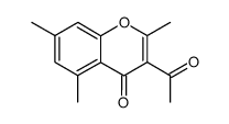 3-acetyl-2,5,7-trimethyl-chromen-4-one结构式