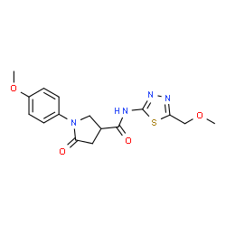 N-[5-(methoxymethyl)-1,3,4-thiadiazol-2-yl]-1-(4-methoxyphenyl)-5-oxopyrrolidine-3-carboxamide Structure