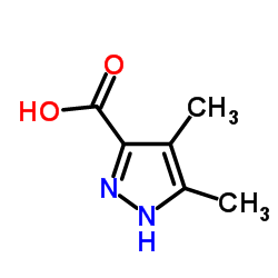 3,4-二甲基-1H-吡唑-5-羧酸结构式