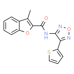 3-Methyl-N-[4-(2-thienyl)-1,2,5-oxadiazol-3-yl]-1-benzofuran-2-carboxamide结构式