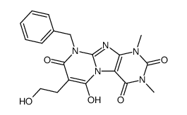 Pyrimido[2,1-f]purine-2,4,8(1H,3H,9H)-trione,6-hydroxy-7-(2-hydroxyethyl)-1,3-dimethyl-9-(phenylmethyl)-结构式