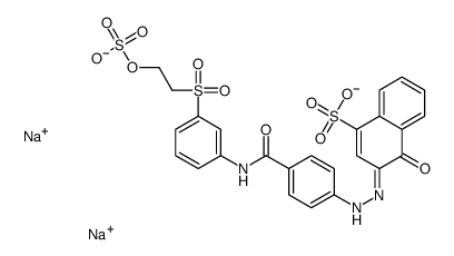 4-hydroxy-3-[[4-[[[3-[[2-(sulphooxy)ethyl]sulphonyl]phenyl]amino]carbonyl]phenyl]azo]naphthalene-1-sulphonic acid, sodium salt Structure