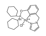 2-(pyrazol-1-ylmethyl)-6-(dicyclohexylphosphinoxy)phenylchloropalladium(II)结构式