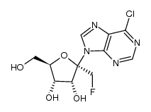 (2S,3R,4S,5R)-2-(6-chloro-9H-purin-9-yl)-2-(fluoromethyl)-5-(hydroxymethyl)tetrahydrofuran-3,4-diol Structure