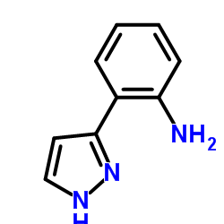 2-(1H-吡唑-5-基)苯胺结构式