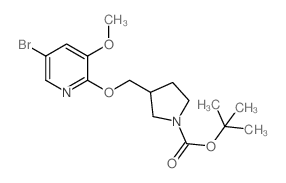 tert-Butyl 3-((5-bromo-3-methoxypyridin-2-yloxy)-methyl)pyrrolidine-1-carboxylate结构式