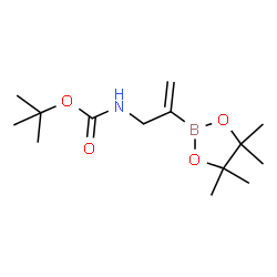 tert-butyl-N-[2-(4,4,5,5-tetramethyl-1,3,2-dioxaborolan-2-yl)allyl]carbamate结构式