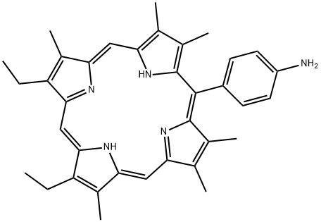 5-(4-aminophenyl)-2,3,7,8,12,18-(hexamethyl)-13,17-(diethyl)porphyrin Structure