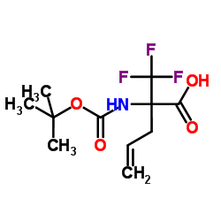 2-({[(2-Methyl-2-propanyl)oxy]carbonyl}amino)-2-(trifluoromethyl)-4-pentenoic acid结构式