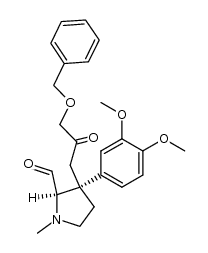 (2R,3R)-3-(3-(benzyloxy)-2-oxopropyl)-3-(3,4-dimethoxyphenyl)-1-methylpyrrolidine-2-carbaldehyde Structure