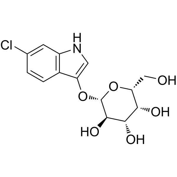 6-氯-3-吲哚-β-D-半乳糖皮蒽(约含13%乙酸乙酯)[用于生化研究]结构式