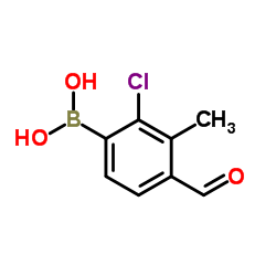 (2-Chloro-4-formyl-3-methylphenyl)boronic acid Structure