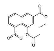 4-(乙酰基氧基)-5-硝基-2-萘羧酸乙酯结构式