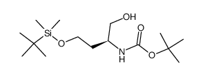 (S)-tert-butyl 4-(tert-butyldimethylsilyloxy)-1-hydroxybutan-2-ylcarbamate结构式