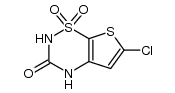 6-chloro-2,3-dihydro-3-oxo-4H-thieno[3,2-e]-1,2,4-thiadiazine 1,1-dioxide结构式