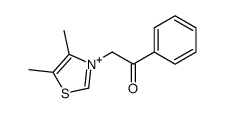 2-(4,5-dimethyl-1,3-thiazol-3-ium-3-yl)-1-phenylethanone结构式