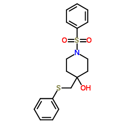 4-[(Phenylsulfanyl)methyl]-1-(phenylsulfonyl)-4-piperidinol结构式