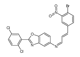 3-(4-bromo-3-nitrophenyl)-N-[2-(2,5-dichlorophenyl)-1,3-benzoxazol-5-yl]prop-2-en-1-imine Structure