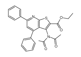 3-diacetylamino-4,6-diphenyl-thieno[2,3-b]pyridine-2-carboxylic acid ethyl ester结构式
