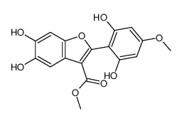 methyl 2-(2,6-dihydroxy-4-methoxyphenyl)-5,6-dihydroxybenzofuran-3-carboxylate Structure