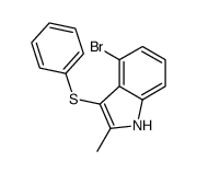 4-bromo-2-methyl-3-phenylsulfanyl-1H-indole结构式