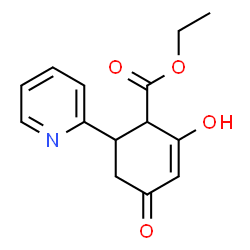 2-Cyclohexene-1-carboxylic acid, 2-hydroxy-4-oxo-6-(2-pyridinyl)-, ethyl ester picture