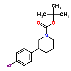 3-(4-溴苯基)哌啶-1-甲酸叔丁酯结构式