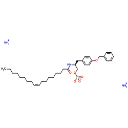 (S)-phosphoric acid Mono-[3-(4-benzyloxy-phenyl)-2-octadec-9-enoylamino-propyl] ester (amMonium salt) Structure