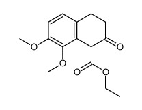 7,8-dimethoxy-1-ethoxycarbonyl-1,2,3,4-tetrahydronaphthalen-2-one结构式