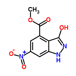 3-HYDROXY-6-NITRO-4-(1H)INDAZOLE CARBOXYLIC ACID METHYL ESTER结构式