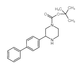 3-联苯-4-哌嗪-1-羧酸叔丁酯结构式