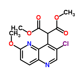 Dimethyl (3-chloro-6-methoxy-1,5-naphthyridin-4-yl)malonate结构式