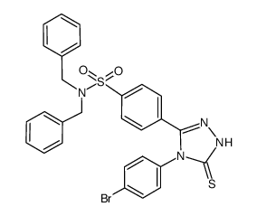 N,N-dibenzyl-4-[4-(4-bromophenyl)-3-thio-2,4-dihydro-3H-1,2,4-triazol-5-yl]benzenesulfonamide结构式