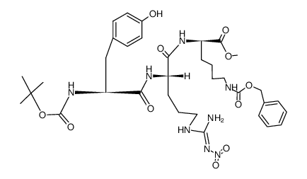 Boc-Tyr-Arg(NO2)-D-Lys(Z)-OMe结构式