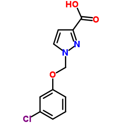 1-(3-CHLORO-PHENOXYMETHYL)-1 H-PYRAZOLE-3-CARBOXYLIC ACID结构式