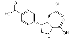 (2S,3S,4S)-3-carboxymethyl-4-(2-carboxy-5-pyridyl)-2-pyrrolidinecarboxylic acid Structure