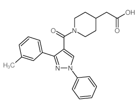 (1-{[3-(3-Methylphenyl)-1-phenyl-1H-pyrazol-4-yl]-carbonyl}piperidin-4-yl)acetic acid Structure