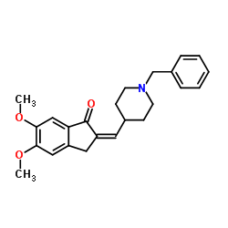 1-Benzyl-4-(5,6-dimethoxy-1-oxoindan-2-ylindenemethyl)piperidine Structure