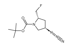 (2S,4R)-4-azido-2-fluoromethylpyrrolidine-1-carboxylic acid tert-butyl ester Structure