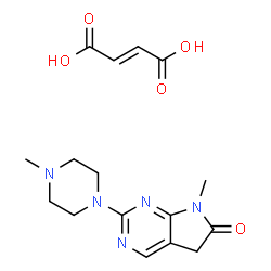 but-2-enedioic acid, 9-methyl-3-(4-methylpiperazin-1-yl)-2,4,9-triazab icyclo[4.3.0]nona-1,3,5-trien-8-one Structure