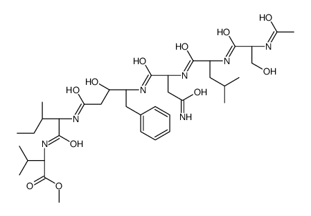 methyl (2S)-2-[[(2S,3S)-2-[[(3S,4S)-4-[[(2S)-2-[[(2S)-2-[[(2S)-2-acetamido-3-hydroxypropanoyl]amino]-4-methylpentanoyl]amino]-4-amino-4-oxobutanoyl]amino]-3-hydroxy-5-phenylpentanoyl]amino]-3-methylpentanoyl]amino]-3-methylbutanoate Structure